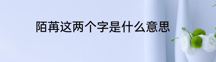 陌苒这两个字是什么意思