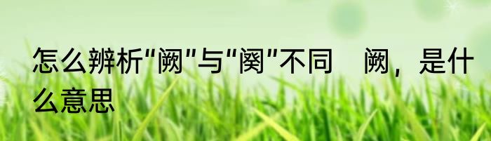 怎么辨析“阙”与“阕”不同　阙，是什么意思