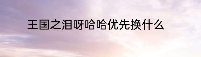 王国之泪呀哈哈优先换什么