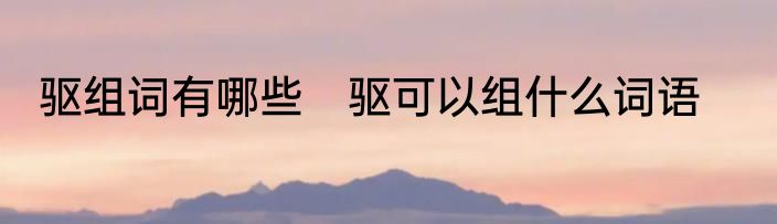 驱组词有哪些　驱可以组什么词语