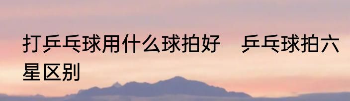 打乒乓球用什么球拍好　乒乓球拍六星区别