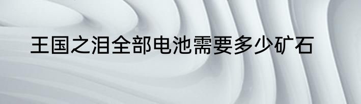 王国之泪全部电池需要多少矿石
