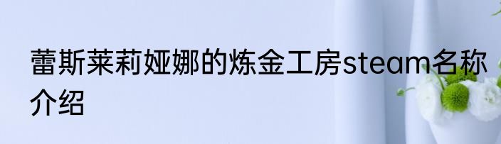 蕾斯莱莉娅娜的炼金工房steam名称介绍