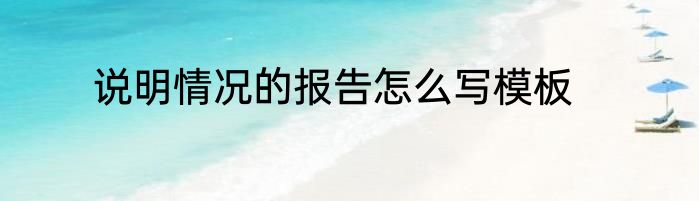 说明情况的报告怎么写模板
