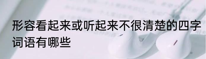 形容看起来或听起来不很清楚的四字词语有哪些
