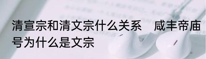 清宣宗和清文宗什么关系　咸丰帝庙号为什么是文宗