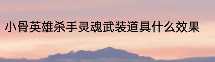 小骨英雄杀手灵魂武装道具什么效果