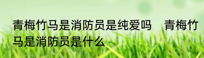 青梅竹马是消防员是纯爱吗　青梅竹马是消防员是什么