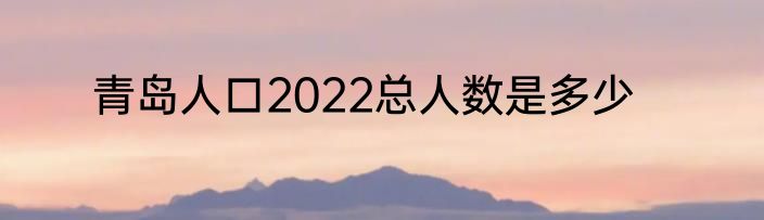 青岛人口2022总人数是多少