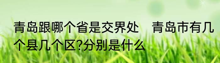 青岛跟哪个省是交界处　青岛市有几个县几个区?分别是什么