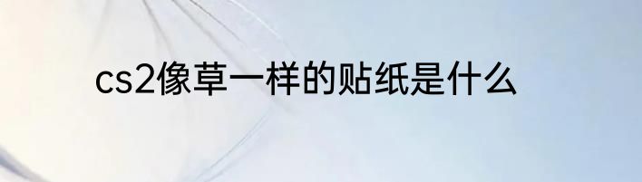 cs2像草一样的贴纸是什么