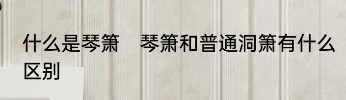 什么是琴箫　琴箫和普通洞箫有什么区别