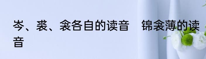 岑、裘、衾各自的读音　锦衾薄的读音