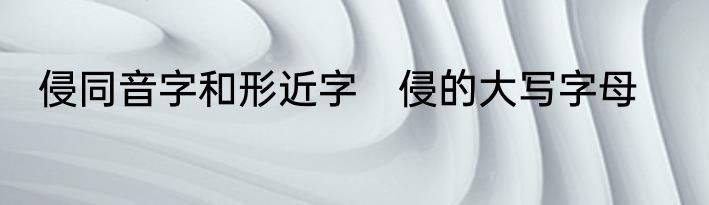 侵同音字和形近字　侵的大写字母
