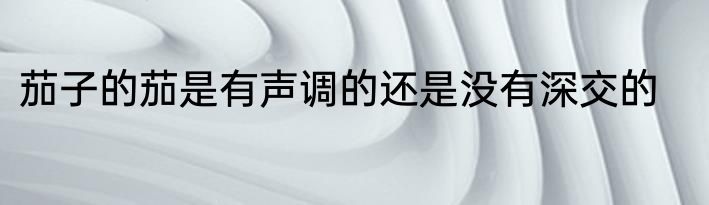 茄子的茄是有声调的还是没有深交的