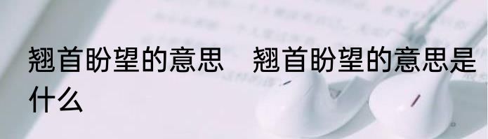 翘首盼望的意思　翘首盼望的意思是什么