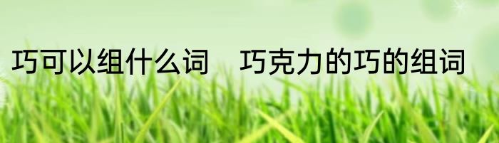 巧可以组什么词　巧克力的巧的组词