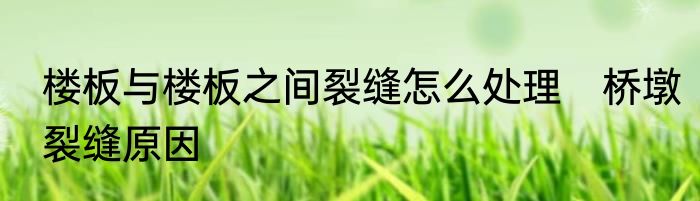 楼板与楼板之间裂缝怎么处理　桥墩裂缝原因