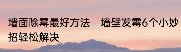 墙面除霉最好方法　墙壁发霉6个小妙招轻松解决