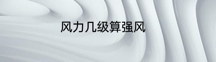 风力几级算强风