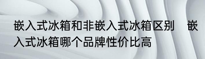 嵌入式冰箱和非嵌入式冰箱区别　嵌入式冰箱哪个品牌性价比高