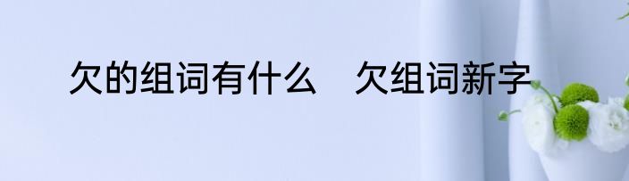 欠的组词有什么　欠组词新字