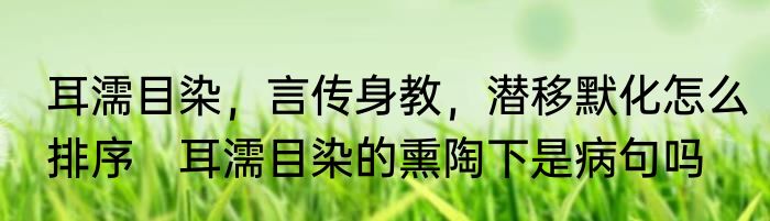 耳濡目染，言传身教，潜移默化怎么排序　耳濡目染的熏陶下是病句吗