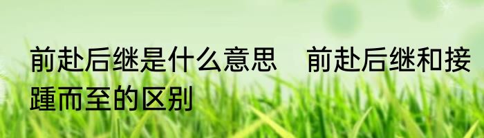 前赴后继是什么意思　前赴后继和接踵而至的区别
