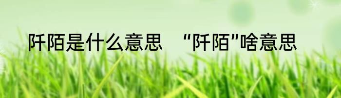 阡陌是什么意思　“阡陌”啥意思