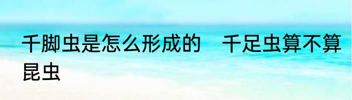 千脚虫是怎么形成的　千足虫算不算昆虫