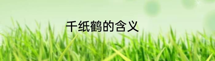 千纸鹤的含义