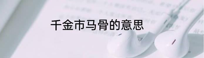千金市马骨的意思