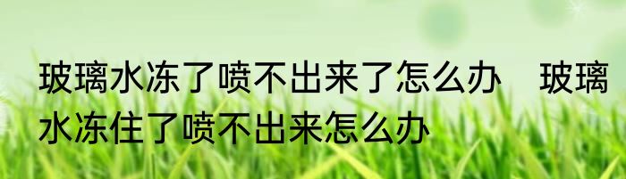 玻璃水冻了喷不出来了怎么办　玻璃水冻住了喷不出来怎么办