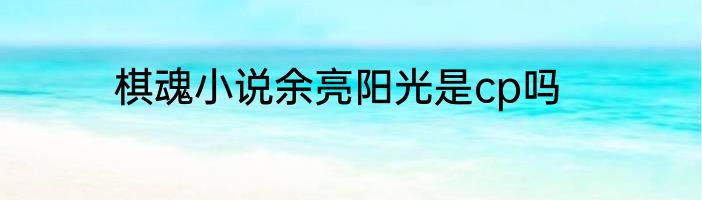 棋魂小说余亮阳光是cp吗