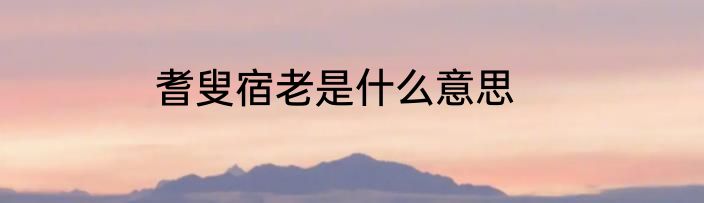耆叟宿老是什么意思