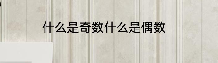 什么是奇数什么是偶数