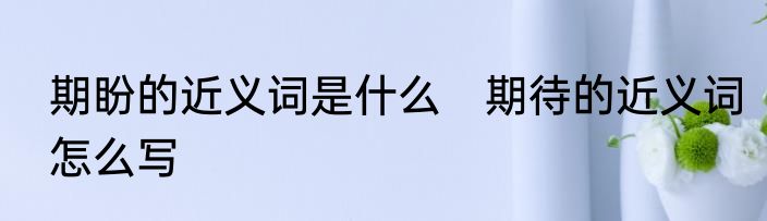 期盼的近义词是什么　期待的近义词怎么写