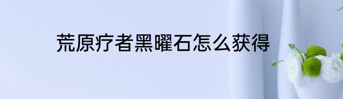 荒原疗者黑曜石怎么获得