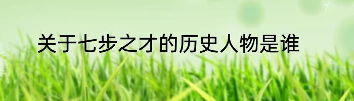 关于七步之才的历史人物是谁