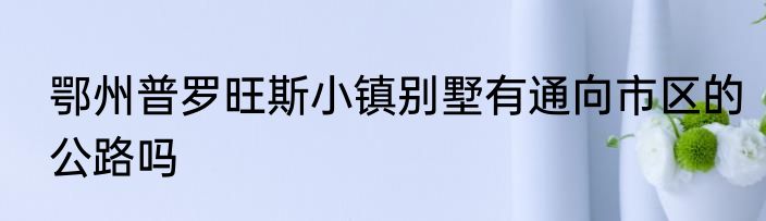 鄂州普罗旺斯小镇别墅有通向市区的公路吗