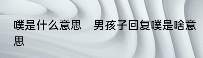 噗是什么意思　男孩子回复噗是啥意思