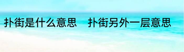 扑街是什么意思　扑街另外一层意思