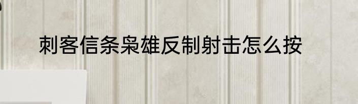 刺客信条枭雄反制射击怎么按