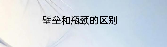 壁垒和瓶颈的区别