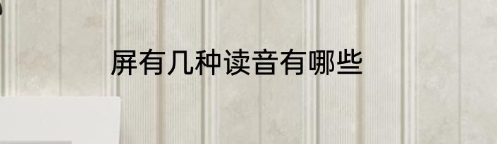 屏有几种读音有哪些