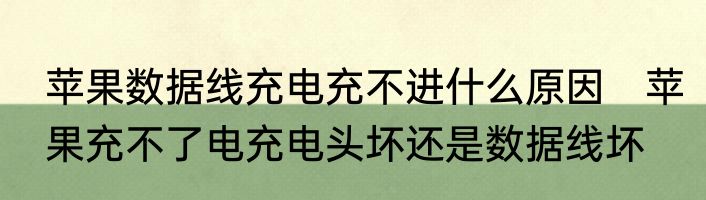 苹果数据线充电充不进什么原因　苹果充不了电充电头坏还是数据线坏