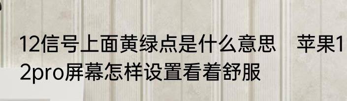 12信号上面黄绿点是什么意思　苹果12pro屏幕怎样设置看着舒服
