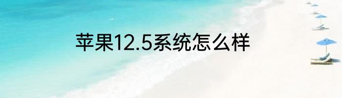 苹果12.5系统怎么样