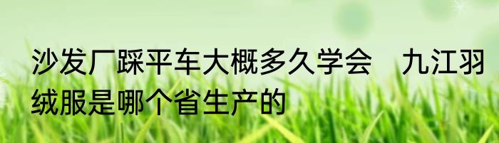 沙发厂踩平车大概多久学会　九江羽绒服是哪个省生产的