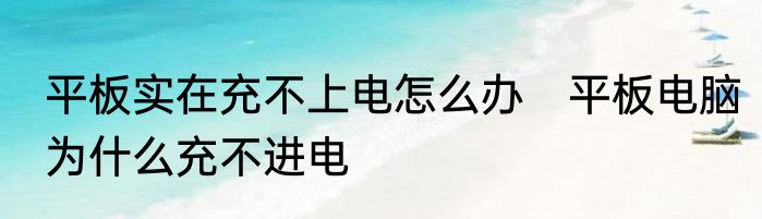 平板实在充不上电怎么办　平板电脑为什么充不进电
